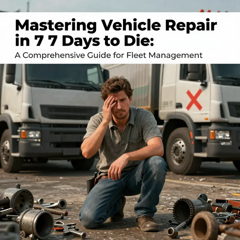 A player character gathers essential materials for truck repair in the game environment.