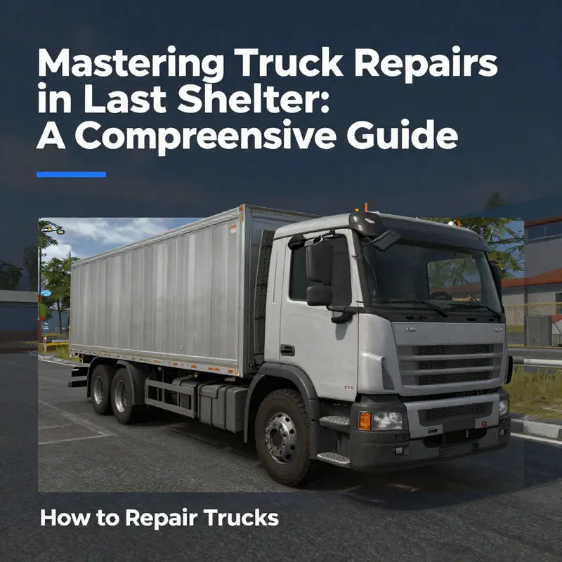 Illustration of the truck repair mechanics within Last Shelter, emphasizing the interface and necessary resources.