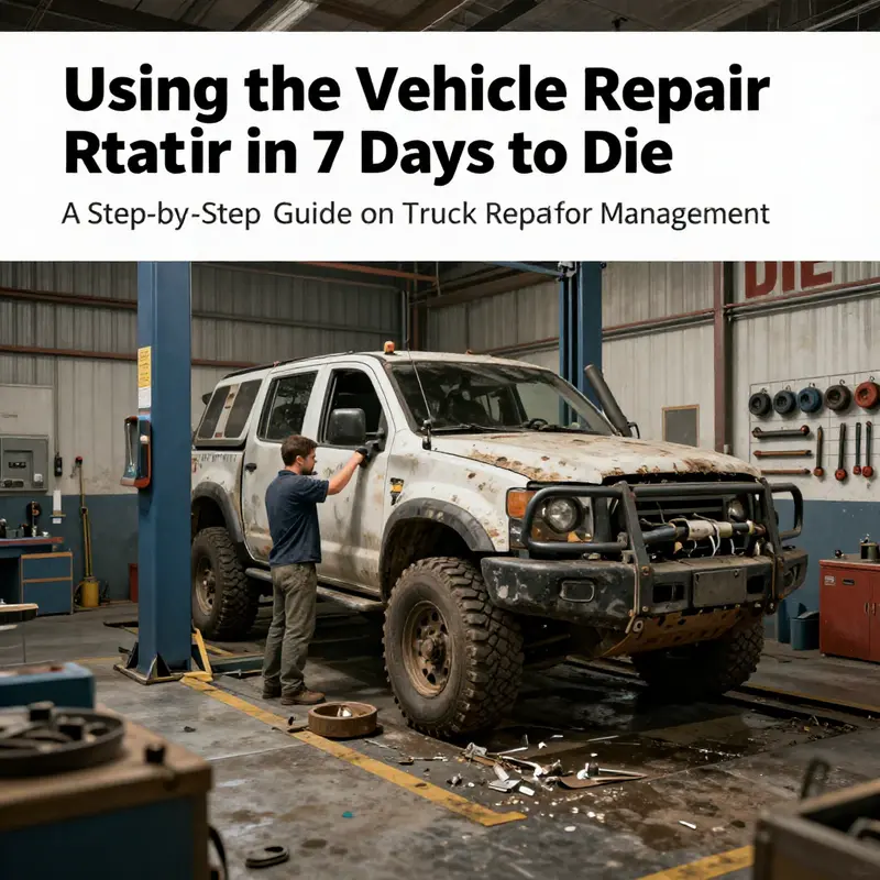 A player character gathers essential materials for truck repair in the game environment.