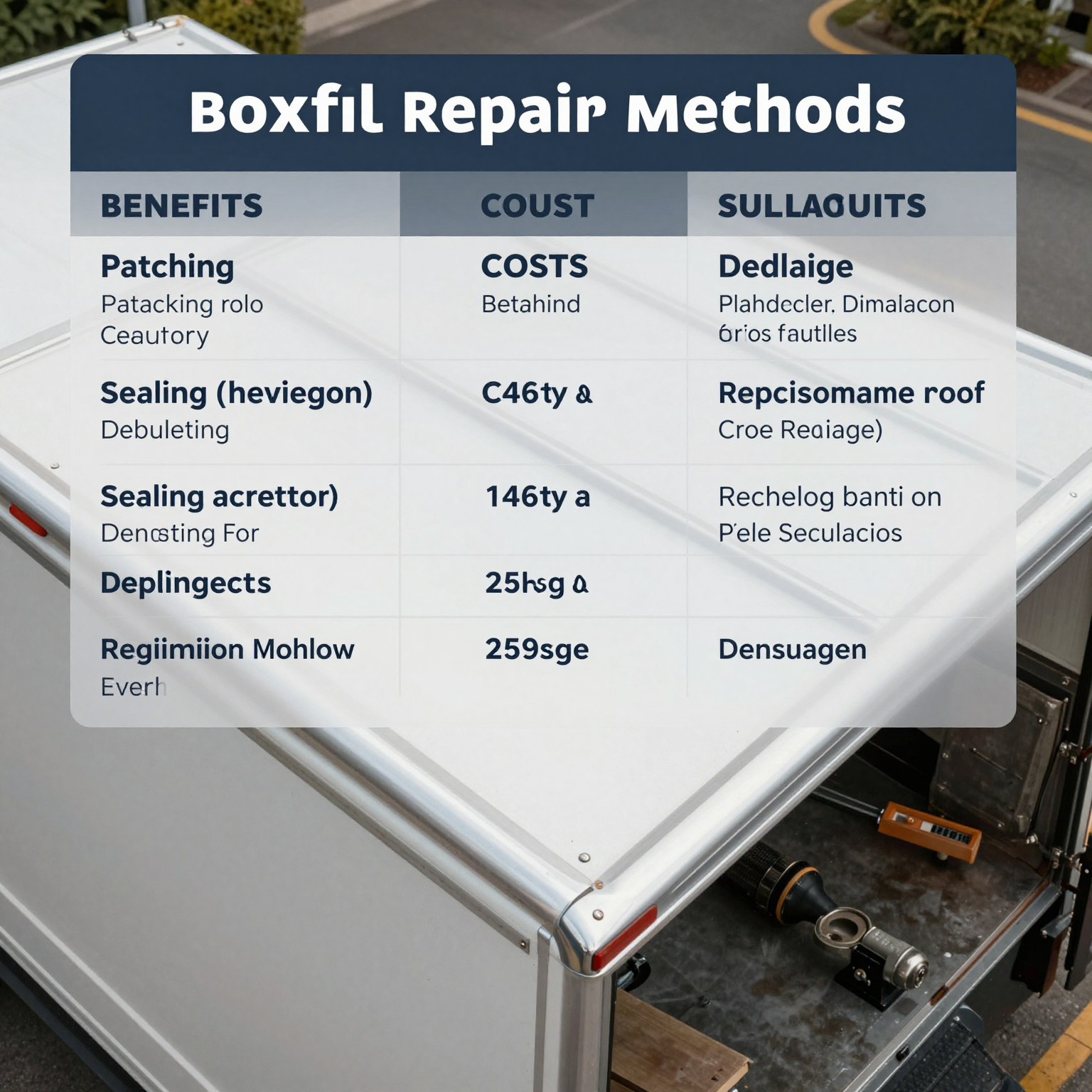 Box Truck Roof Repair Methods Summary