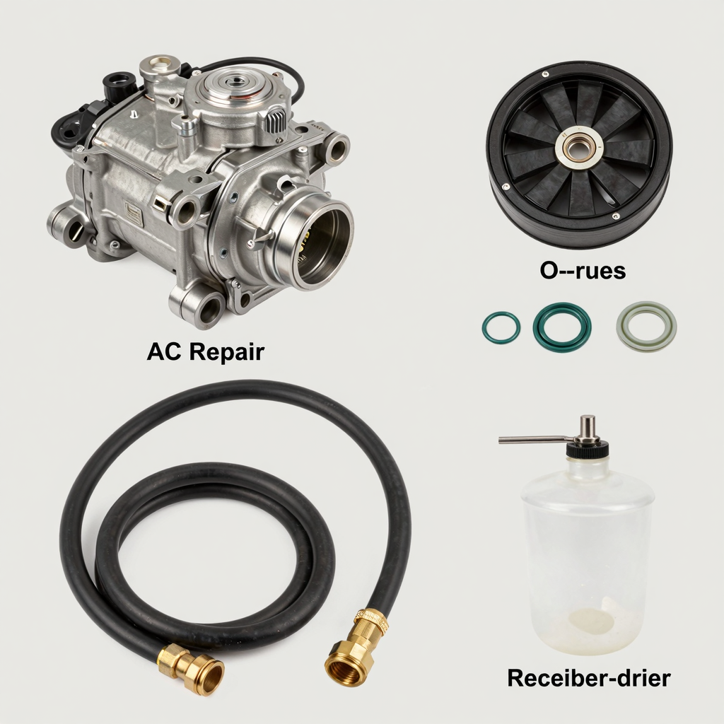 Components of an AC Repair Kit for 1999 Chevy Silverado