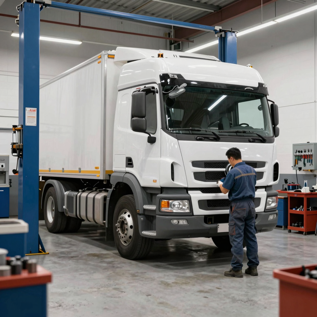 A well-maintained truck at A & R Repair facility