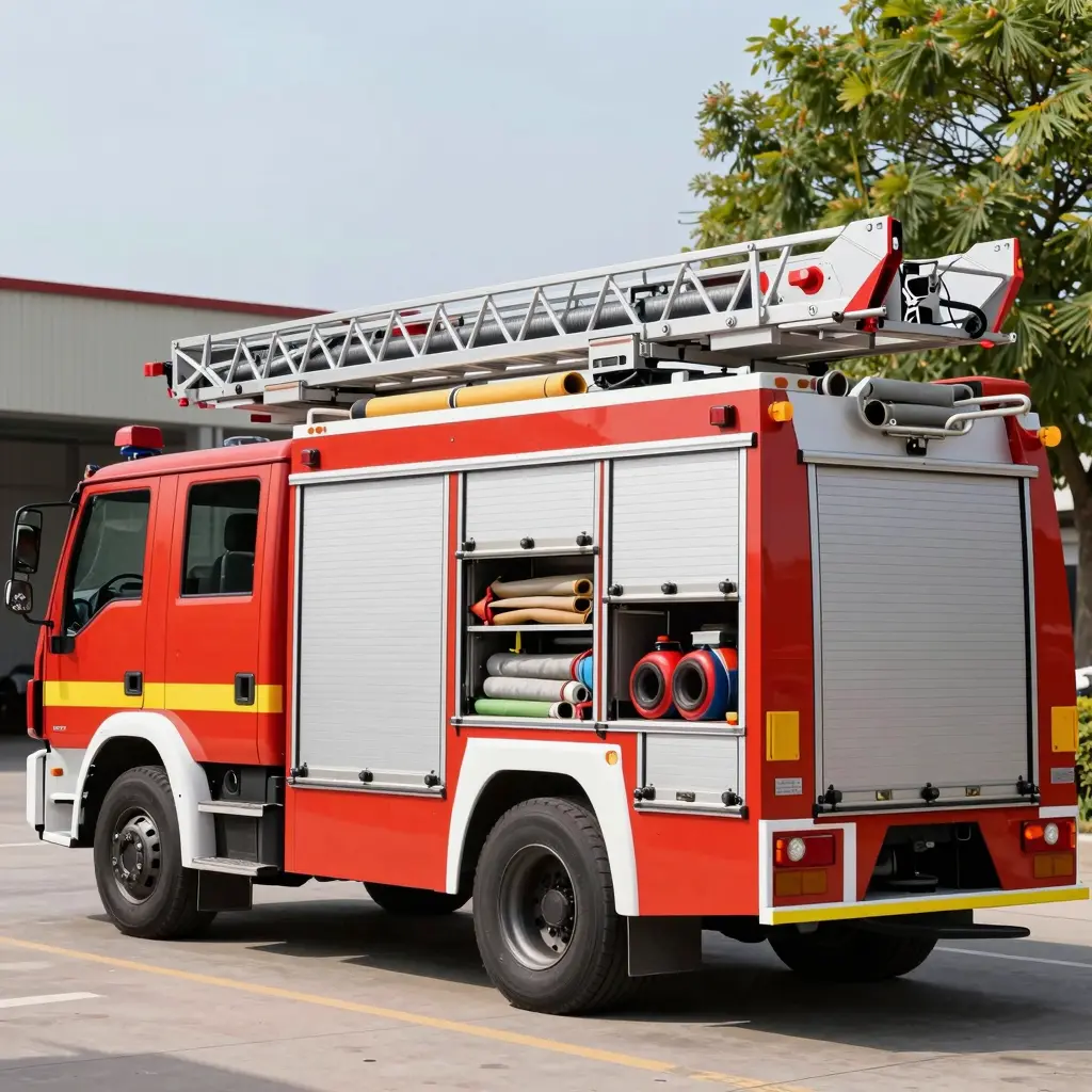 Modern Fire Engine Rescue Truck