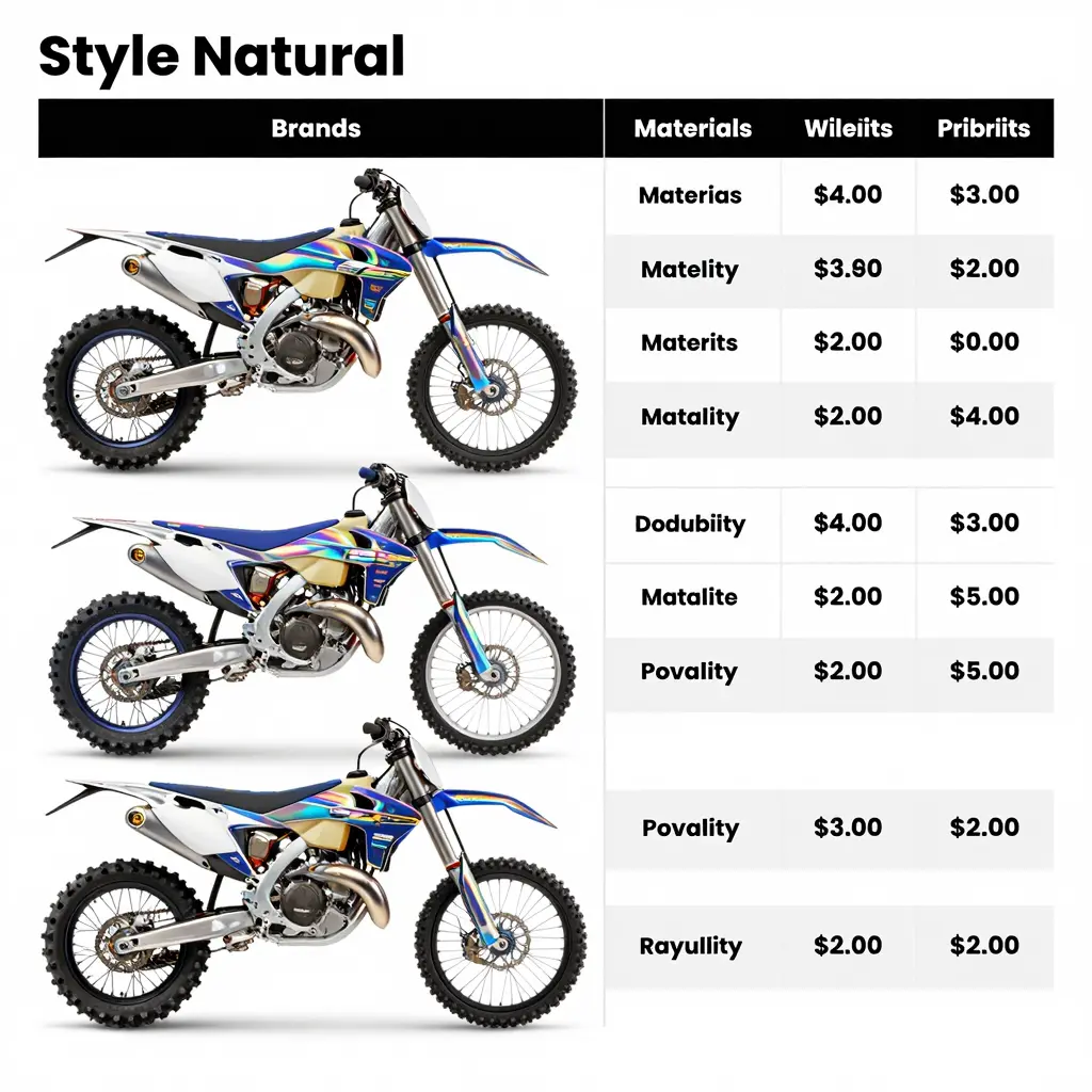 Holographic Dirt Bike Graphics Kits Comparison