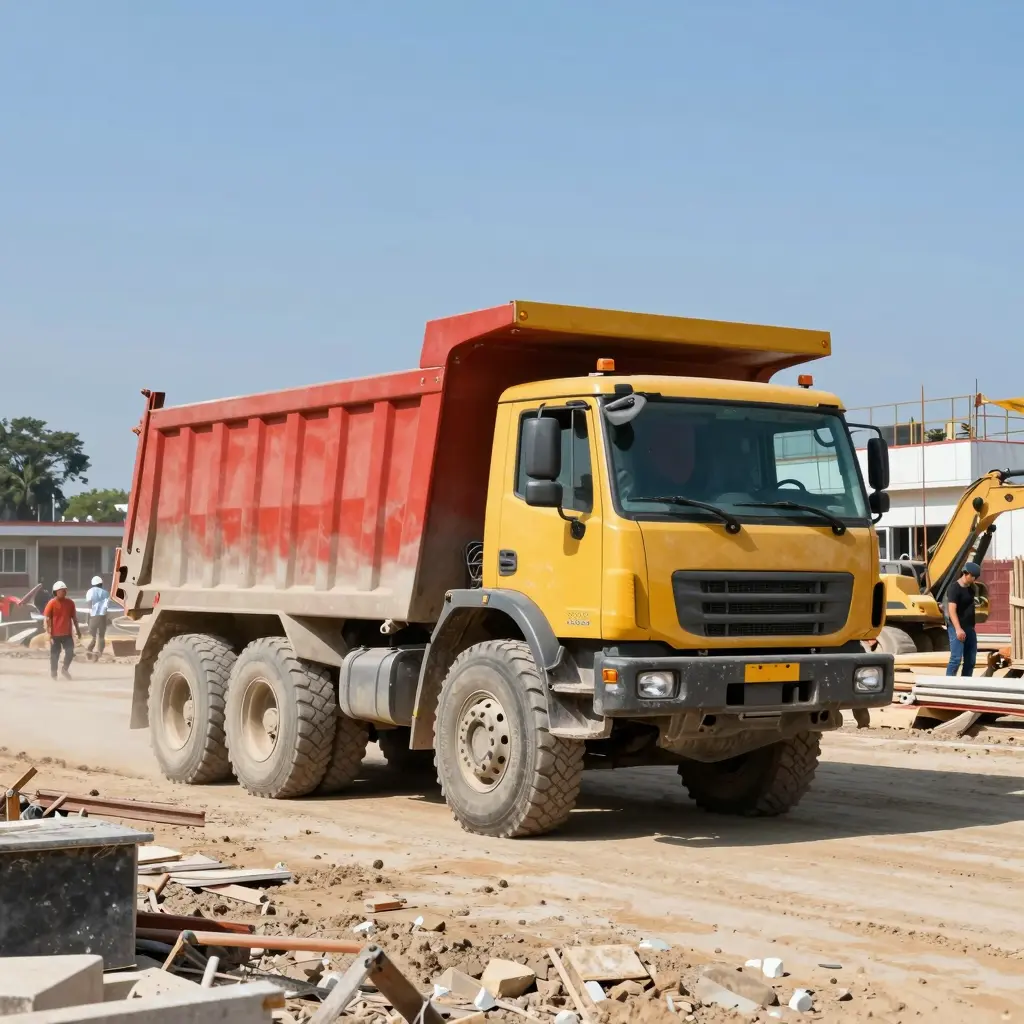 Dump Truck at Construction Site