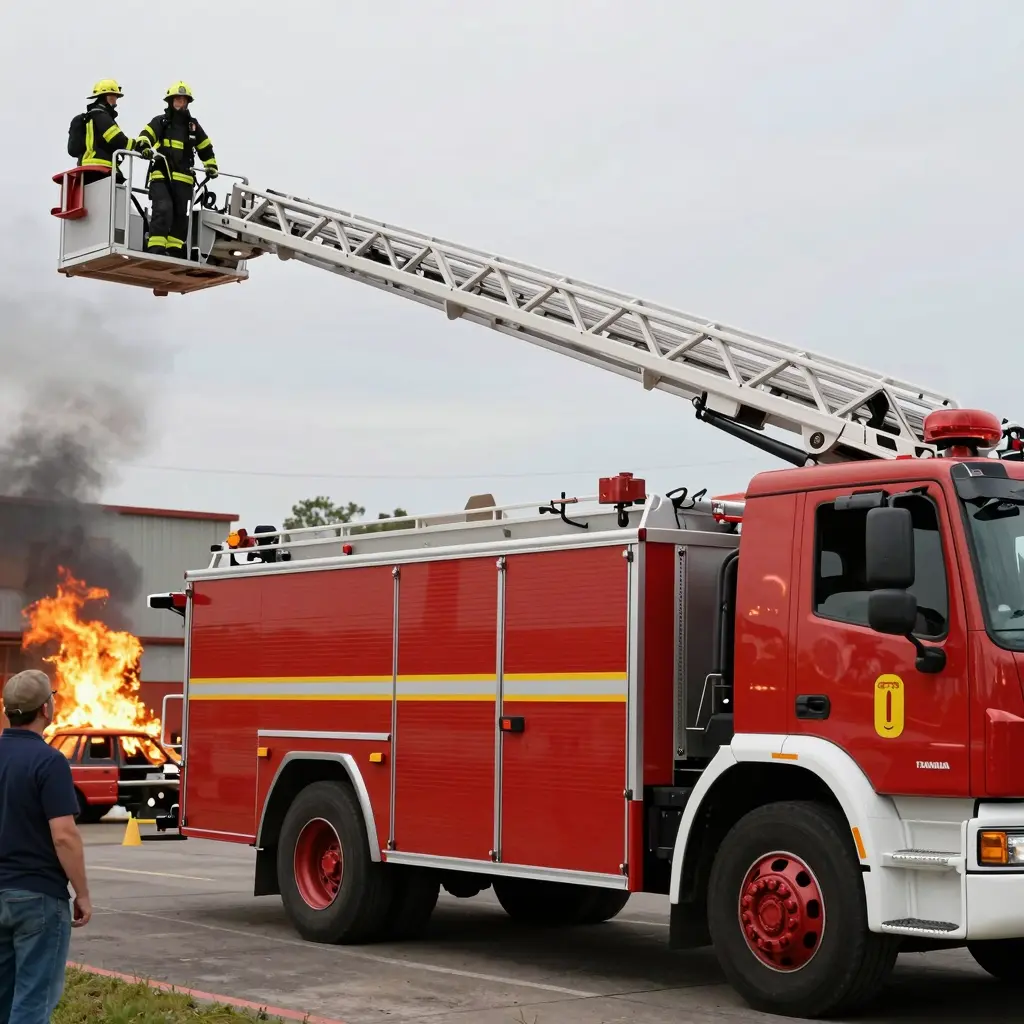 Ladder Truck Responding to Fire Scene