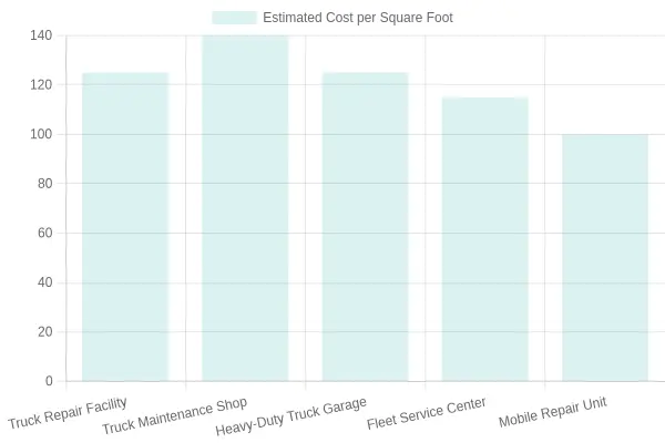 Estimated Cost per Square Foot for Truck Service Facilities in 2023